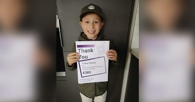 Finley’s mile a day to help raise money for the Covid-19 appeal