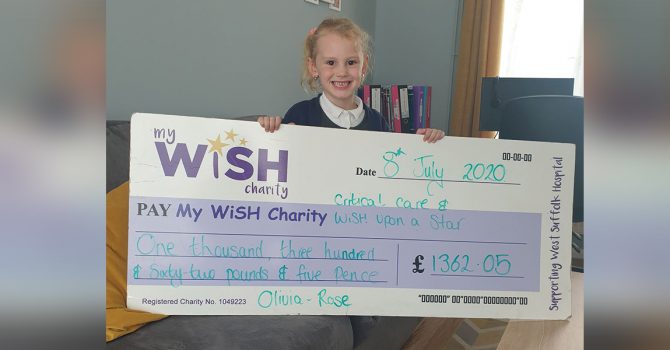 Five-year-old’s two-mile walk raises over £1,300