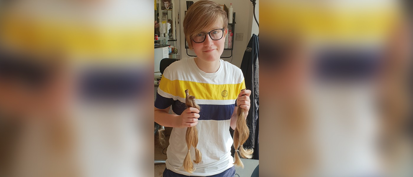 Teenager loses her long lock and raises funds for the Butterfly Appeal