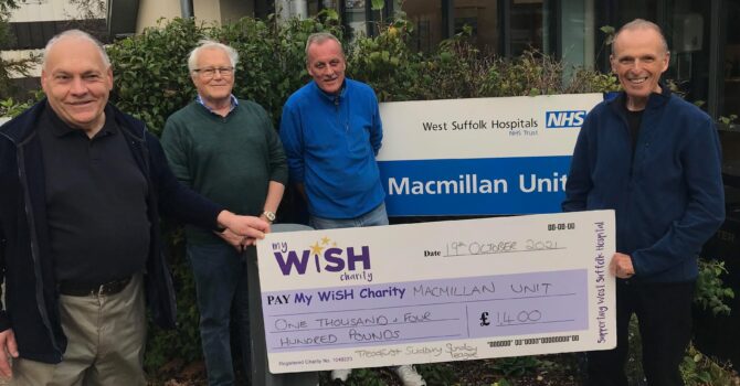 Sunday league’s £1,400 donation to My WiSH Charity