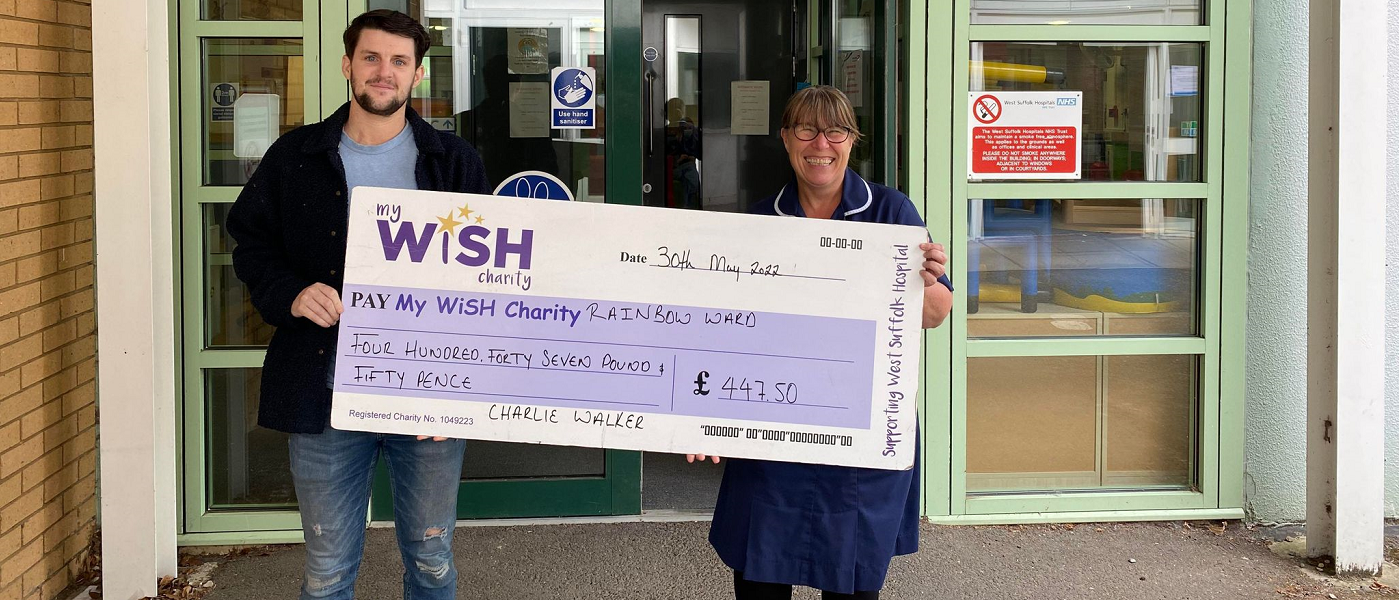Charlie’s challenge raises over £400 for Rainbow Ward