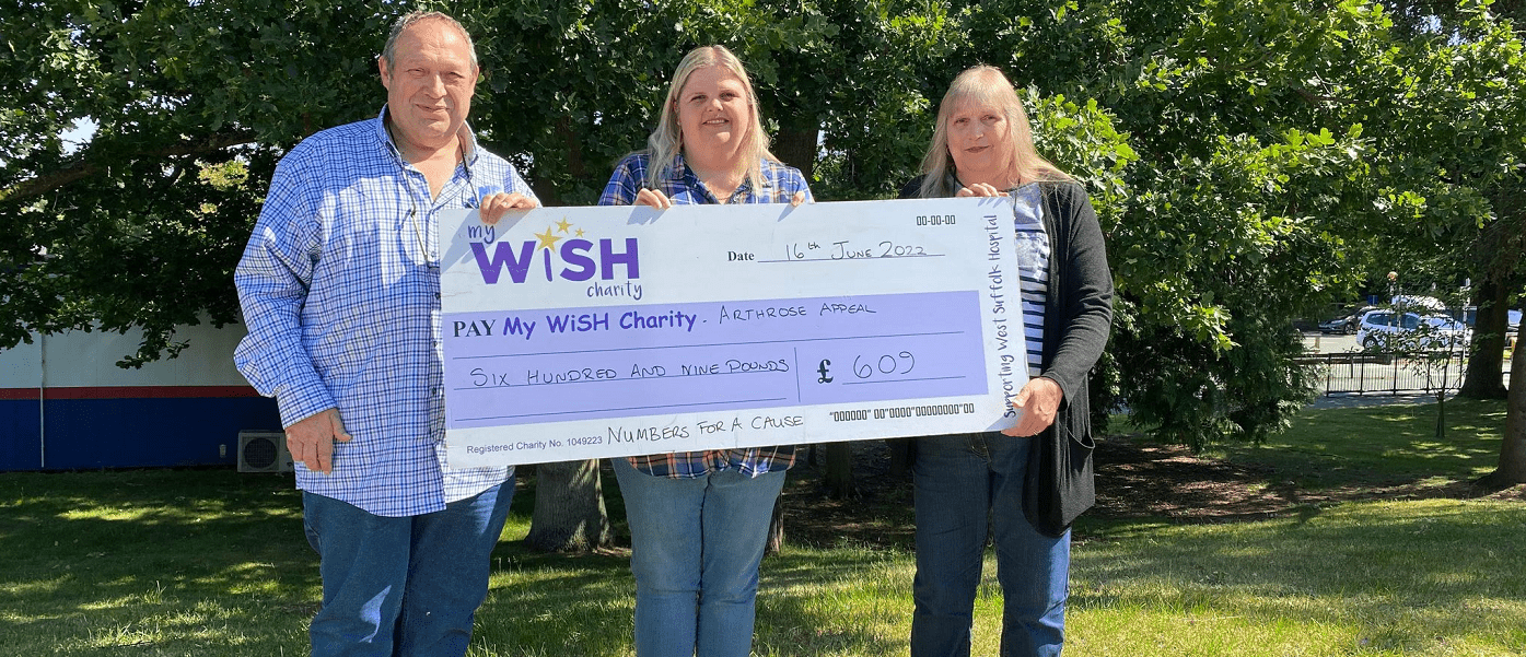 Hospital appeal’s £609 donation thanks to woman who has had series of limb replacements