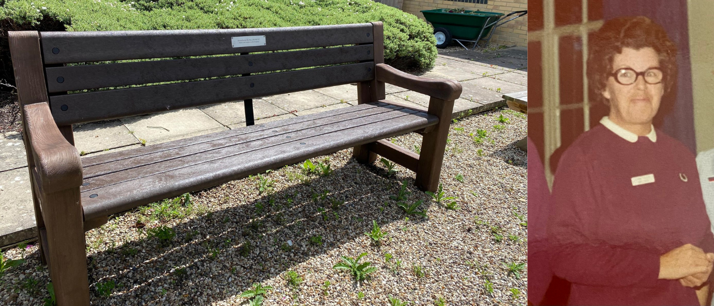A memorial bench for Pat Parr