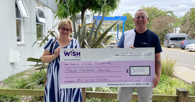 £3,000 boost for My WiSH Charity from bingo sessions