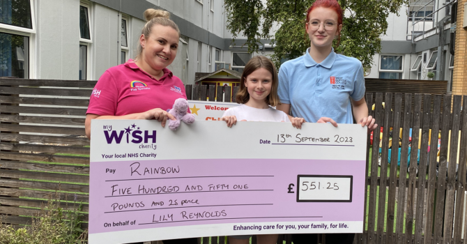 Youngster’s running challenge helps to raise money for the Rainbow Ward